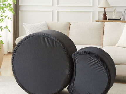 Modern Upholstered Round Coffee Table For Living Room (Set of 2)