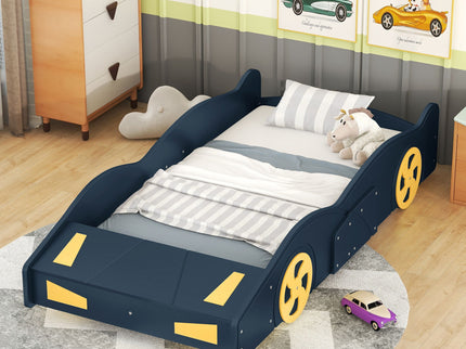Race Car Shaped Platform Bed With Wheels And Storage