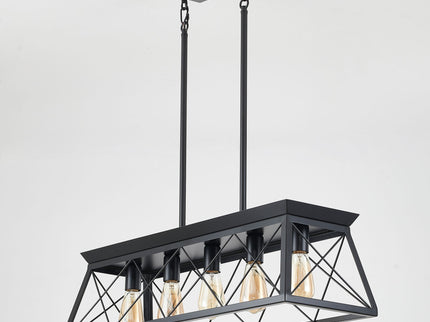 Chandelier Pendant Light For Dining Room Kitchen, 5 Light Fixture With Adjustable Height