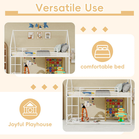 Bunk Bed With Safety Guardrails, No Box Spring Needed