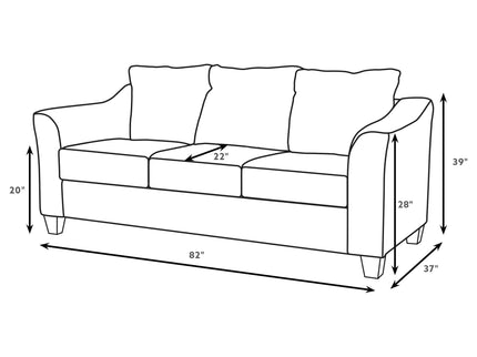 Ralston - Sofa With Accent Pillows - Gray