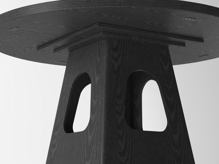 Farmhouse Round Dining Table With Storage Base