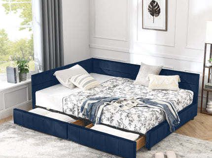 Elegant Design Storage Upholstered Tufted Bed Frame With Backrest And Armrests