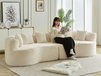 Sectional Sofa, Oversized 4 Seater With Deep Seat Design