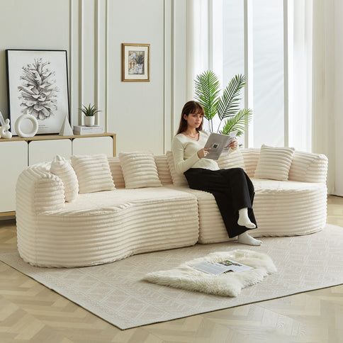Sectional Sofa, Oversized 4 Seater With Deep Seat Design