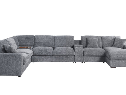 Celine - Fabric Corner Sectional Sofa With Right-Facing Chaise, Cupholders, And Charging Ports