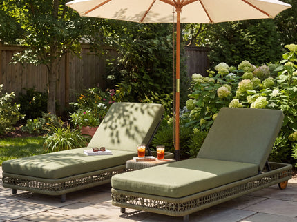 Outdoor Chaise Lounge & Wheels, 5 Position Adjustable Backrest