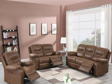 1 Piece Single Power Recliner Pillow Top Arms Cushion Back With USB Port - Dark Brown