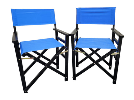 Folding Chair Wooden Director Chair Canvas Folding Chair Folding Chair (Set of 2) - Blue