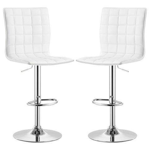 Ashbury - Upholstered Adjustable Bar Stool (Set of 2) - White