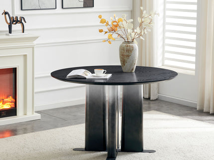 Round Dining Table With Cross Base, Modern Home Furniture