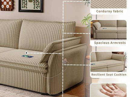2 In 1 Convertible Sofa Bed, Multi Functional Living Room Furniture