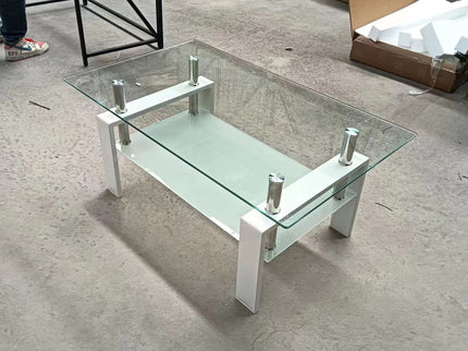 Tempered Glass Table With Storage