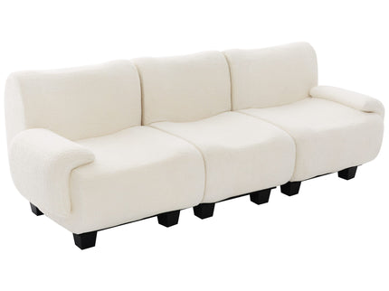 3 Seater Sofa Couch With Curved Armrests