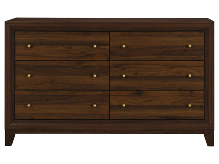 Anza - 6 Drawer Dresser Cabinet - Walnut