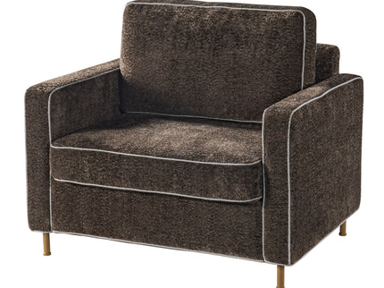 Accent Chair Upholstered Single Sofa With Square Arms, Sewn Pillow Back For Living Room