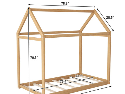 Wooden House Shaped Bed