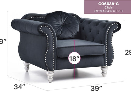 Chic Transitional Flared Arm Chair