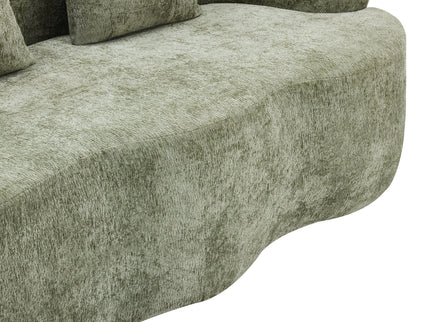 Curved Loveseat Sofa With Round Armrest