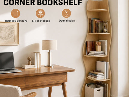 5 Tier S - Shaped Corner Shelf For Living Room