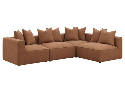 Colleen - Armless Chair With Pillows - Terracotta