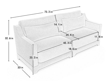 Elegant Sofa With Ergonomic Design And Lumbar Pillows