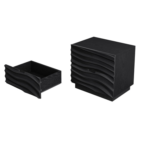 Nightstand With 2 Drawers, No Handles