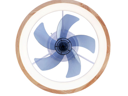 Ceiling Fans With Lights And Remote, 3000 - 6500K Dimmable Flush Mount LED Fan Light, 6 Speeds, Quiet DC Motor For Living Room - Matte White / Natural Wood