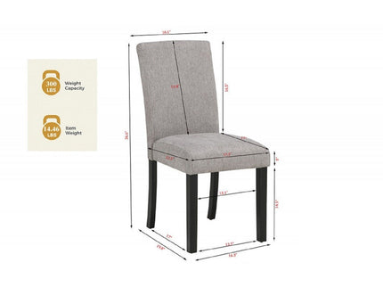 Upholstered Dining Room Kitchen Side Chairs (Set of 2) - Black / Gray