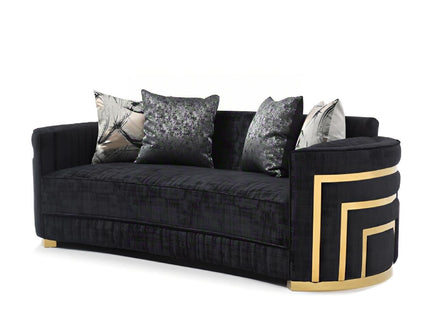 Soledad - Sofa With Upholstery And Hued Accents - Black