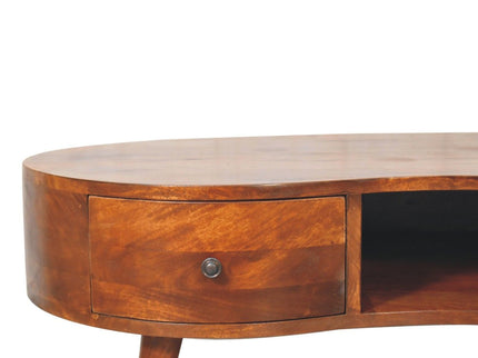 Wave Coffee Table With 1 Drawer