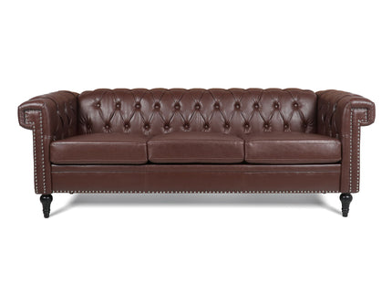 Traditional Square Arm Removable Cushion 3 Seater Sofa