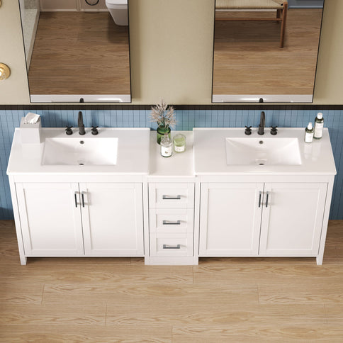 Double Sink Bathroom Vanity With Quartz Countertop