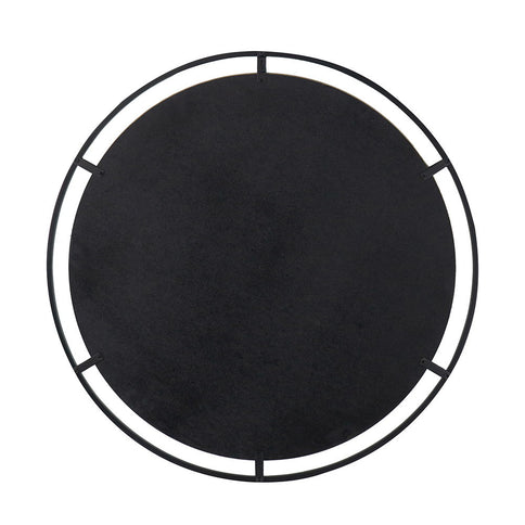 Theodor - Mirror With Industrial Design Round Mirror With Metal Frame For Wall Decor & Entryway Console Lean Against Wall - Black