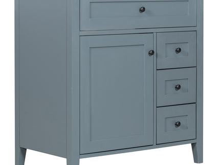 Bathroom Vanity With Sink, 3 Drawers And Adjustable Shelf