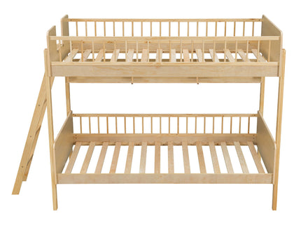 Bunk Bed With 3 Storage Shelves, Adjustable Ladder Left Or Right