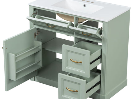 Modern Bathroom Vanity With Sink, 4 Drawers, Soft-Close Door, Adjustable Shelf