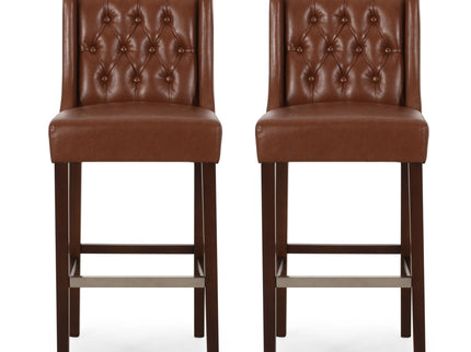 Solstara - Upholstered Dining Barstool With Button Tufted And Wing Back