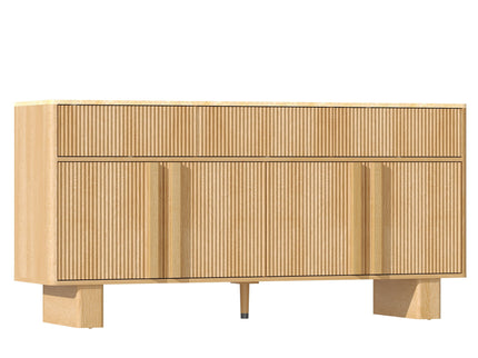 Sideboard Buffet Cabinet With 3 Drawers And 4 Doors For Dining Room