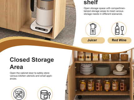 Multi Functional Folding Table With Storage Shelves And Wheels