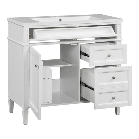 Bathroom Vanity & Top Sink, Modern Bathroom Storage Cabinet With 2 Drawers And A Tip-Out Drawer