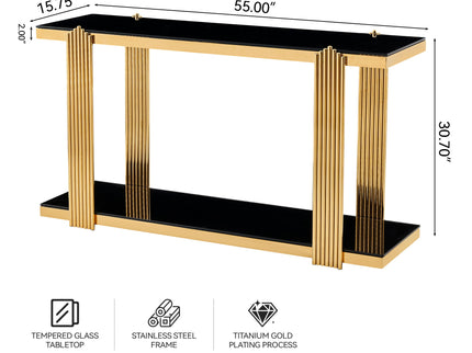 Console Table With Double Tier Storage