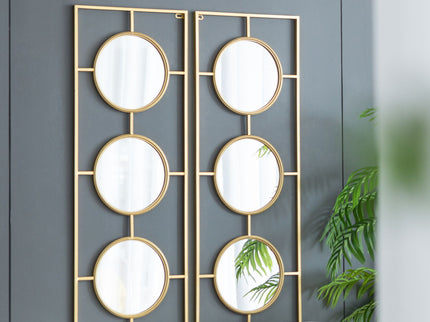 3 Mirror Piece Wall Mirror InRectangular Frame, Home Wall Decor For Bedroom Living Room