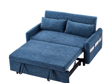 Pull Out Sleep Sofa Bed Loveseats Sofa Couch With Adjsutable Backrest, Storage Pockets, 2 Soft Pillows, USB Ports For Living Room, Bedroom, Apartment, Office