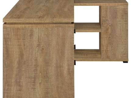 Caelum - L - Shaped Computer Desk With 3 Drawers - Mango Color