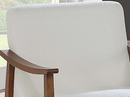Upholstered Accent Chair With Frame Low Profile Seating For Living Room - White