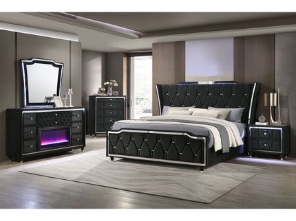 Mika - 2 Drawer LED Nightstand With USB