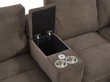 Modern U-Shaped Sectional Sofa With Storage Ottomans