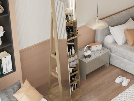 Swivel Jewelry Cabinet With Full Length Mirror