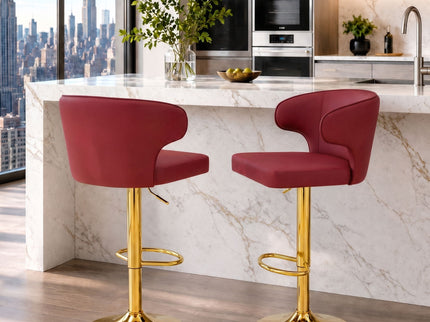 Adjustable Swivel Bar Chair With High Back Support